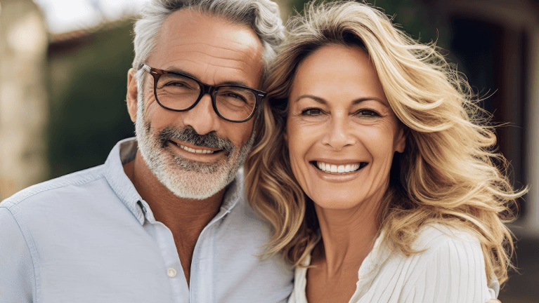 older couple with dental implants in coburg hill
