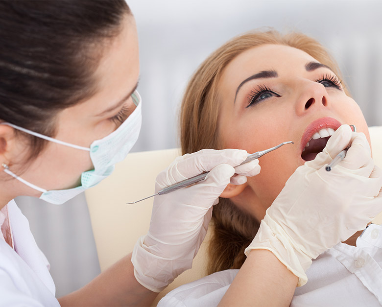 young woman having a dental checkup